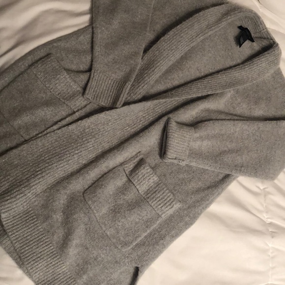 Long open front frame duster Joan Vass cardigan - Picture 1 of 5